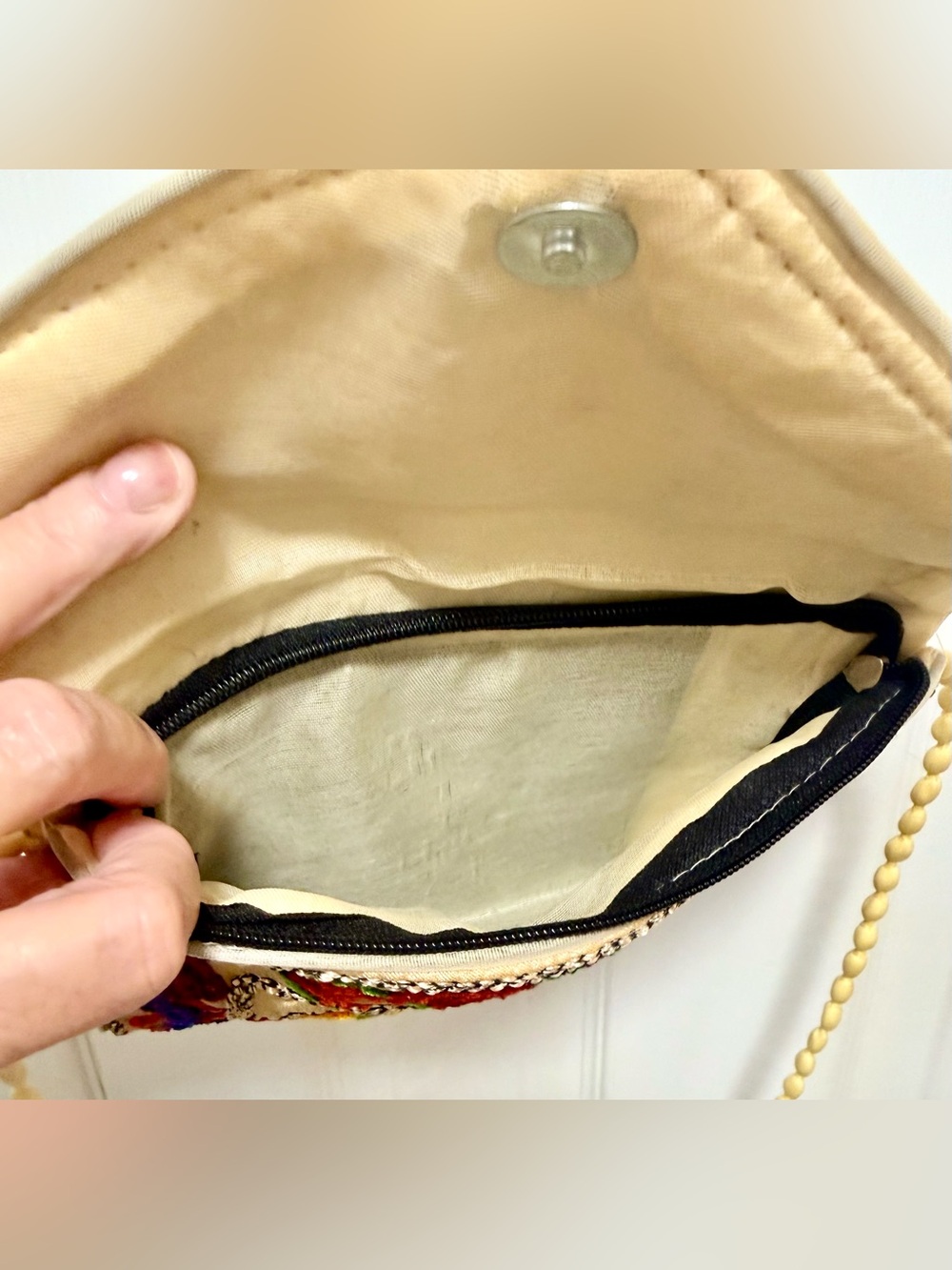 Hand-Embroidered Multicolor Envelope Clutch - Picture 3 of 6